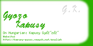 gyozo kapusy business card